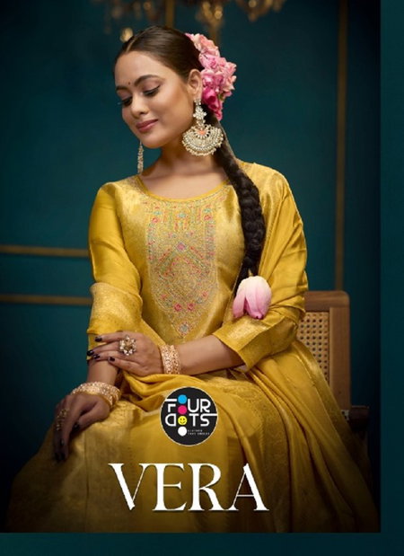 Vera By Four Dots Viscose Silk Jacquard Designer Salwar Kameez Wholesale Clothing Suppliers In India